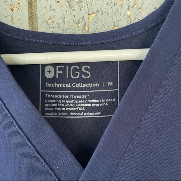 Figs Scrub Set Navy Blue Catarina Top High Waisted Uman Joggers Medium - Picture 8 of 9
